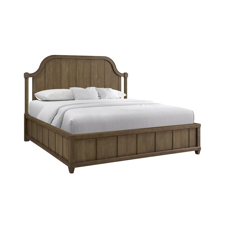 Bernards Magnolia King Planked Panel Bed - Almond