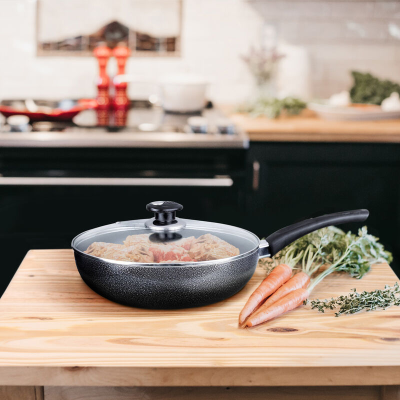 Brentwood Wok W/ Lid Aluminum Non-Stick 10