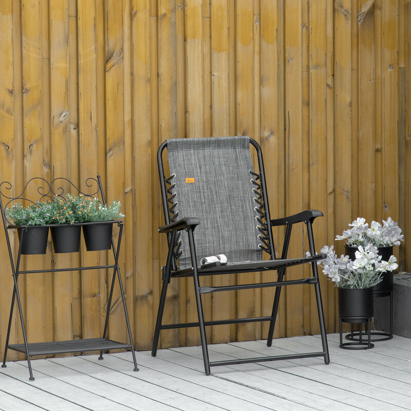 Hivvago Bungee Sling Chair with Armrests for Patio & Lawn image number 1
