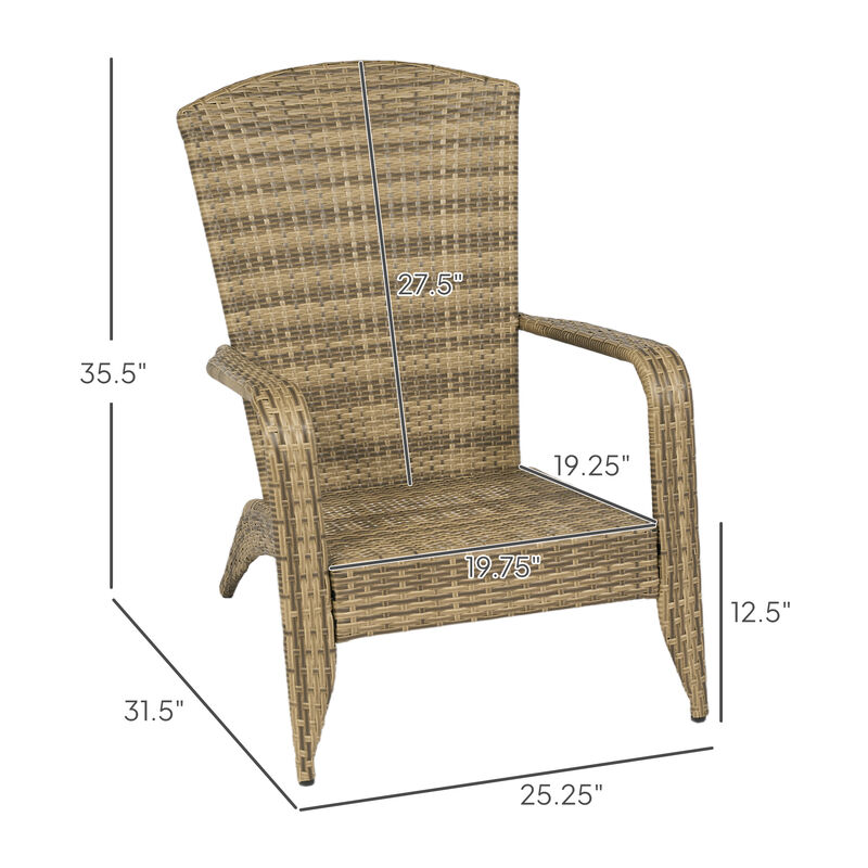 Hivvago Patio Adirondack Chair with Cushions and Curved Back image number 2