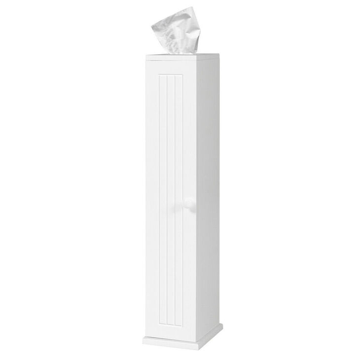 Toilet Tissue Storage Floor Cabinet-White