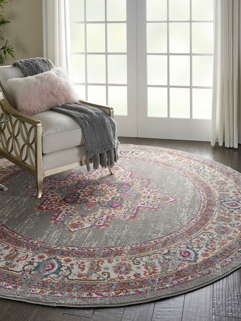 Passion PSN03 Gray 8' x Round Rug