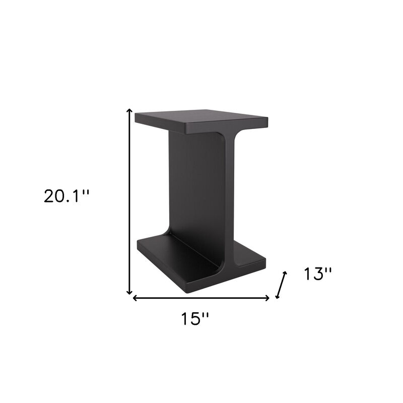 HomeRoots 20" Black Solid Wood Pedestal End Table image number 6