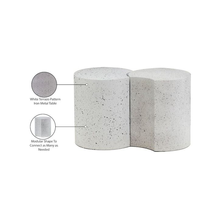 Meridian Furniture Dimple White End Table