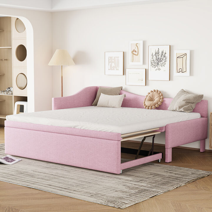 Merax Upholstered L-Shaped Daybed with Pop Up Trundle
