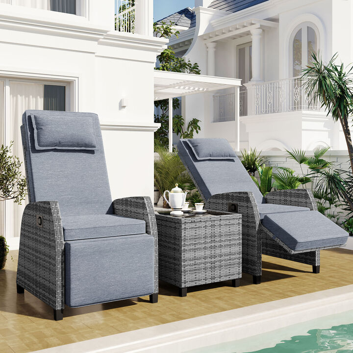 Outdoor Rattan Two-person Combination with Coffee Table