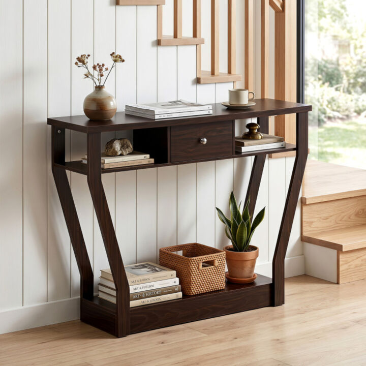 Modern Sofa Accent Table with Drawer