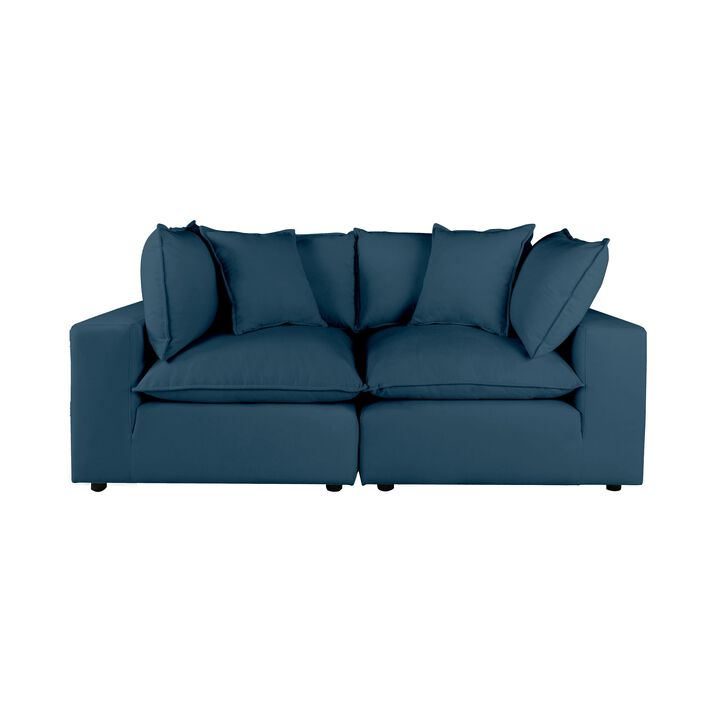 TOV Furniture Cali Navy Upholstered Modular Loveseat