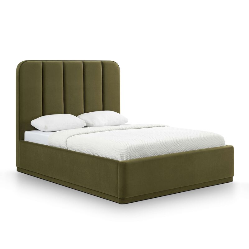 Parker Green Performance Velvet King Bed image number 0