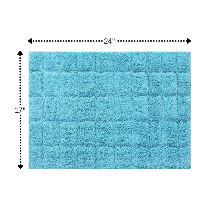 Knightsbridge Summer Tile 220 GSF Non Skid Back Bath Rug 17 x 24 - Aqua