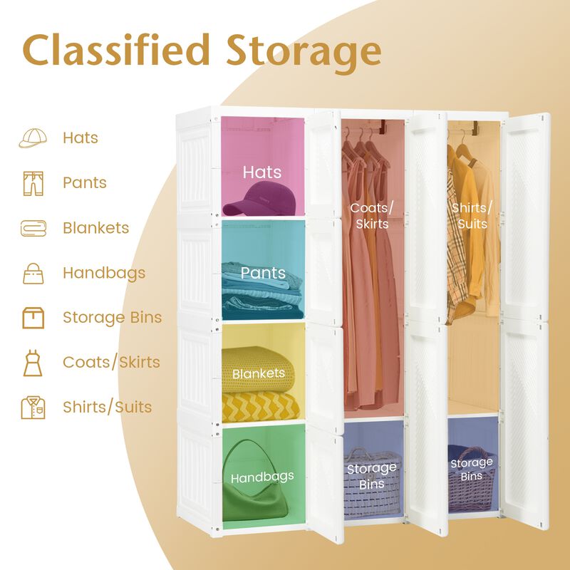 Foldable Closet Clothes Organizer with Cubby Storage