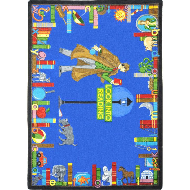 Joy Carpets Kid Essentials Look Into Reading 10'9 x 13'2 Area Rug in Color Multi