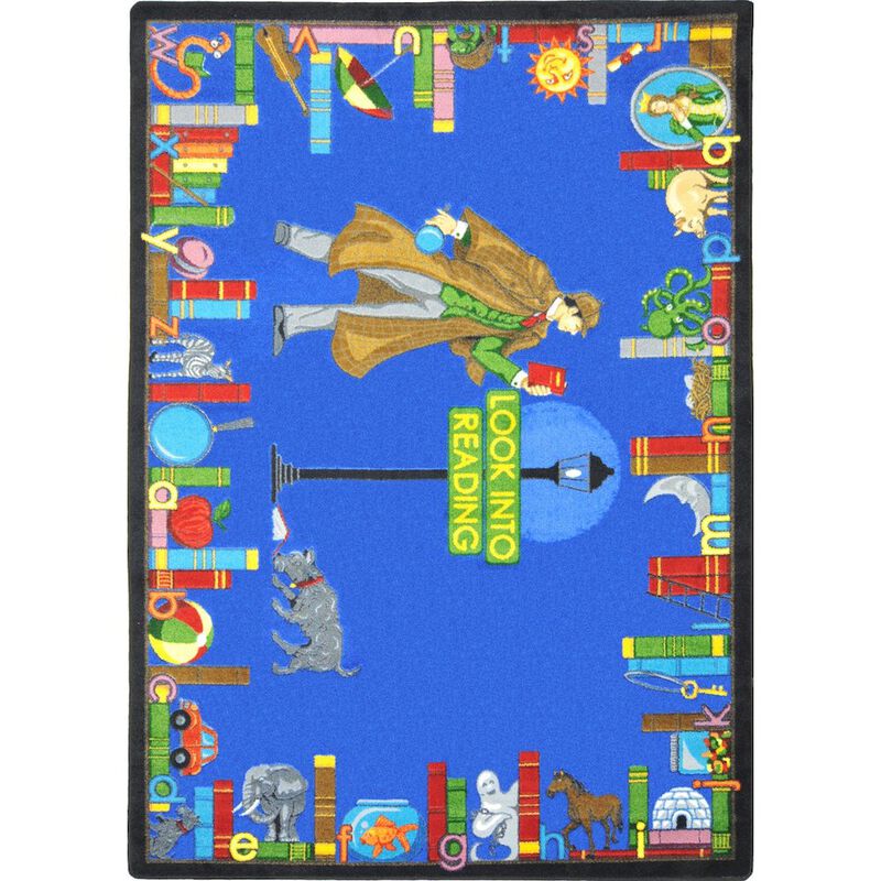 Joy Carpets Kid Essentials Look Into Reading 10'9 x 13'2 Area Rug in Color Multi