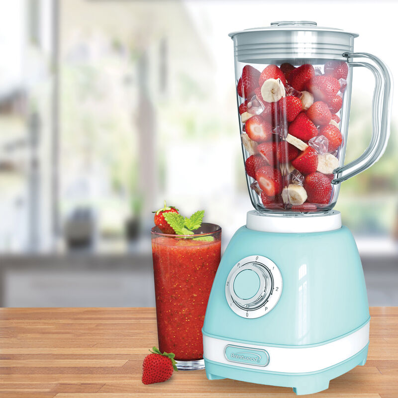 Brentwood JB-330BL 2 Speed Retro Blender in Blue with 50 Ounce Plastic Jar