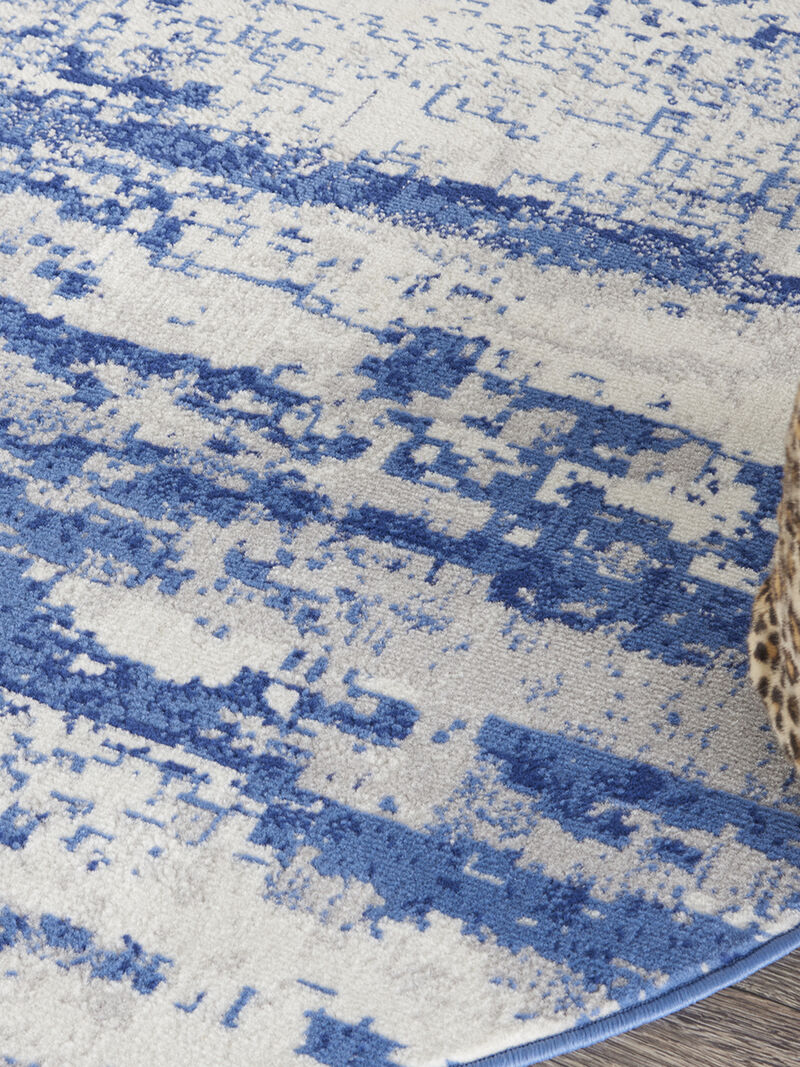 Whimsicle WHS06 Ivory/Navy 5' x Round Rug