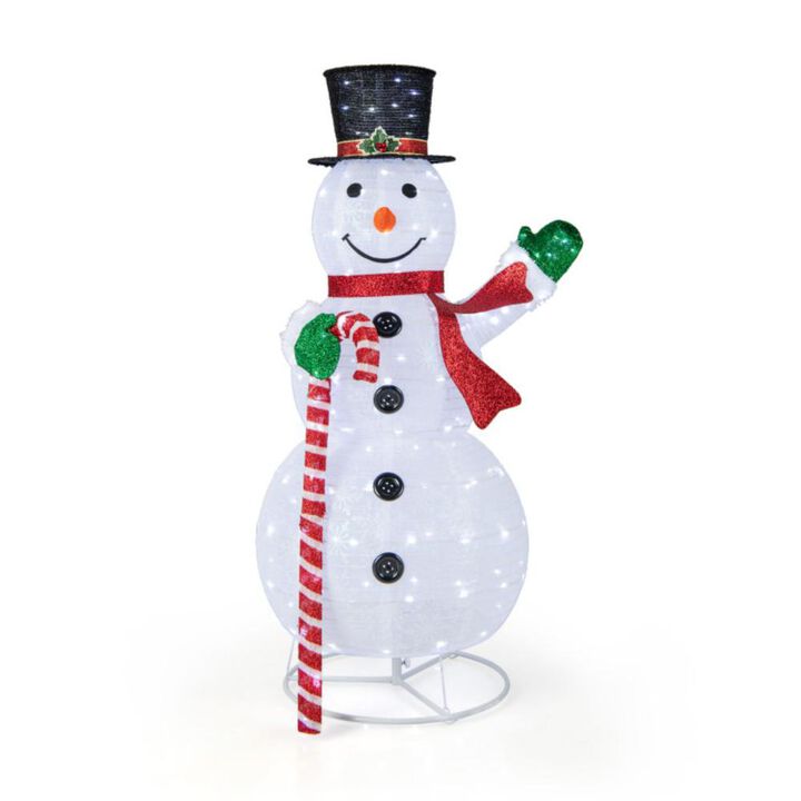 Hivvago 5 Feet Pop-up Christmas Snowman with 180 LED Lights