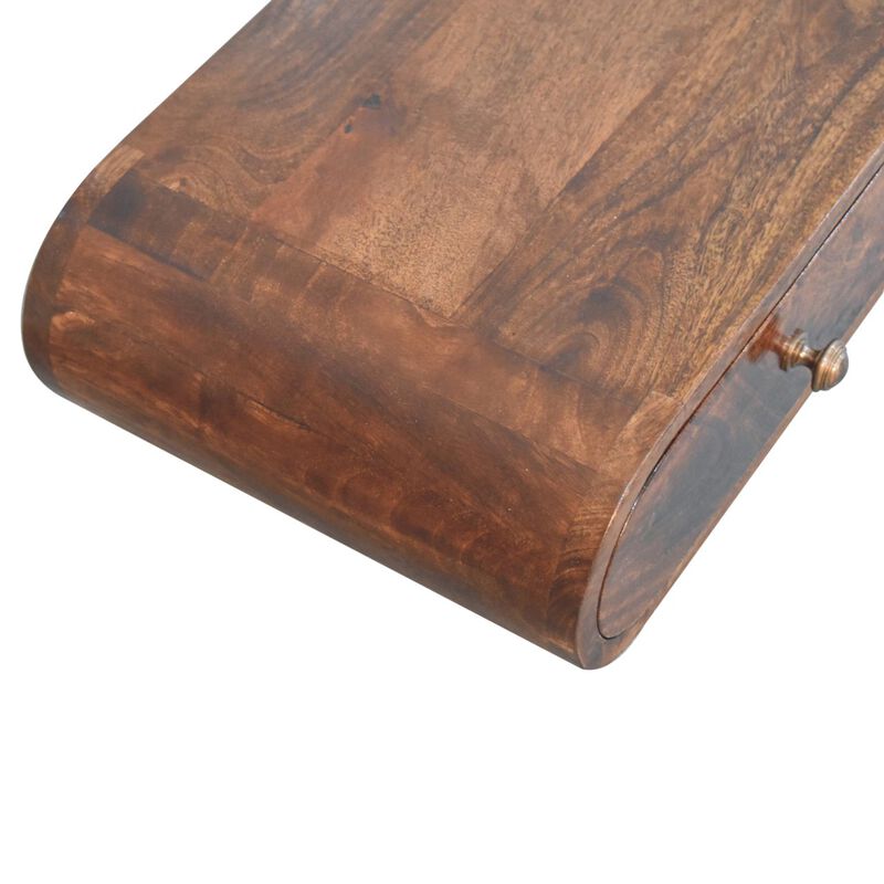 Artisan Furniture Solid Wood Wall Mounted California Walnut Console Table