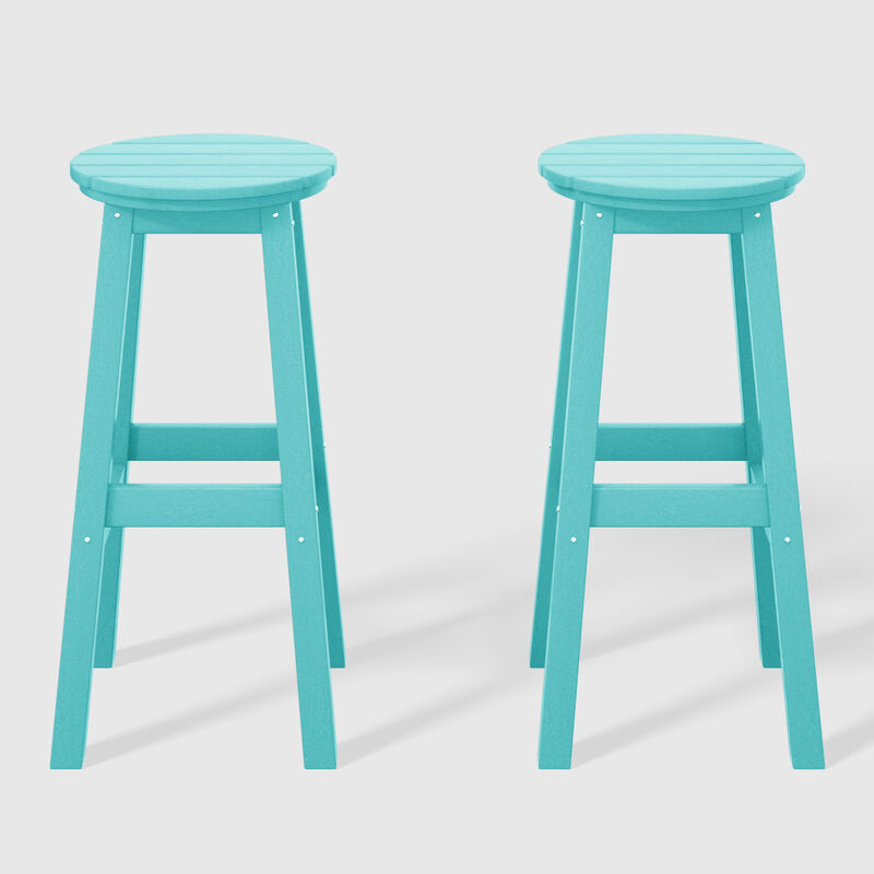 2-Piece 29" HDPE Outdoor Patio Round Bar Stool image number 0