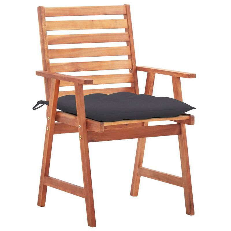Outdoor Chair Set of 2 Natural wood Solid acacia wood Medium
