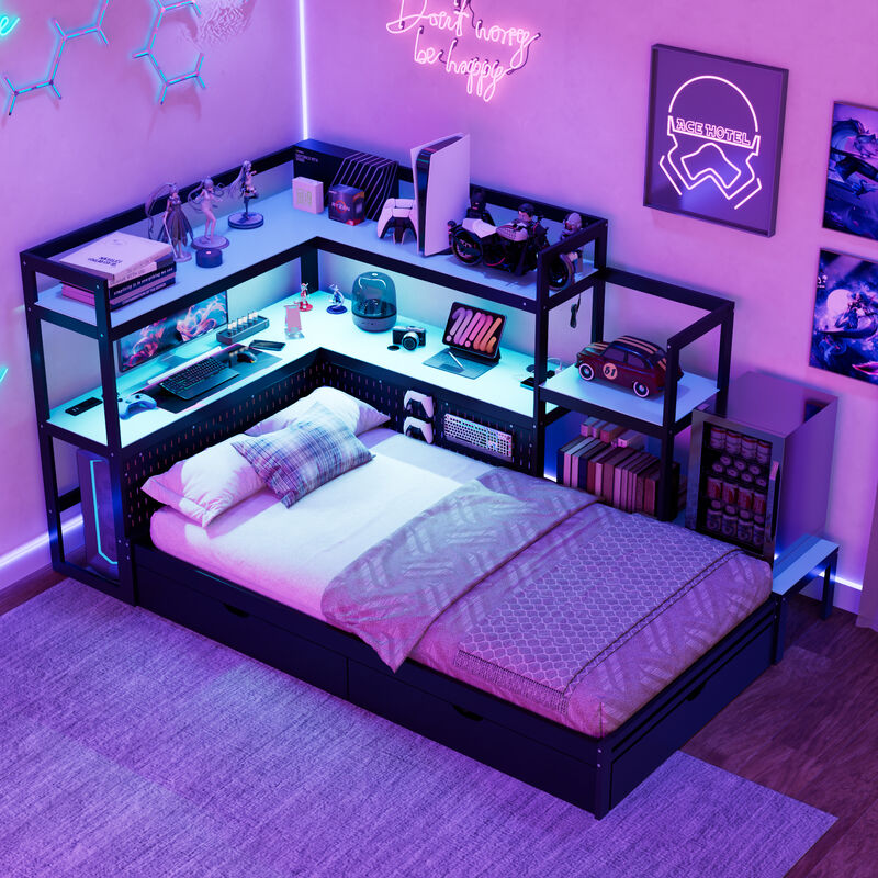 Merax Twin Size Multi-Functional Gaming Daybed image number 3