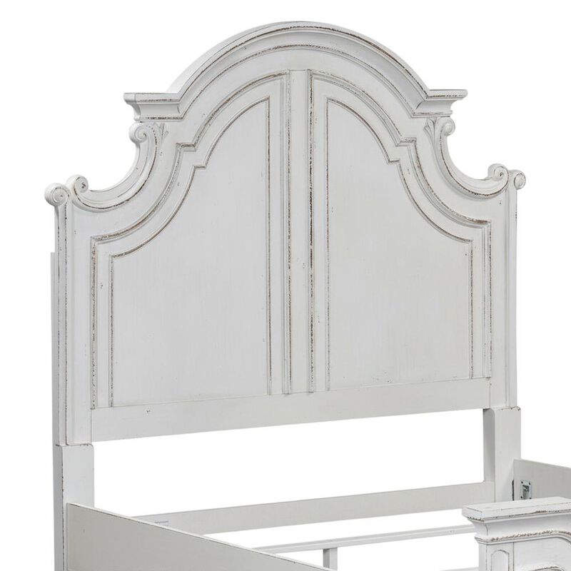 Antique White, Weathered Bark King Headboard, Solid Wood Frame, European Design image number 6