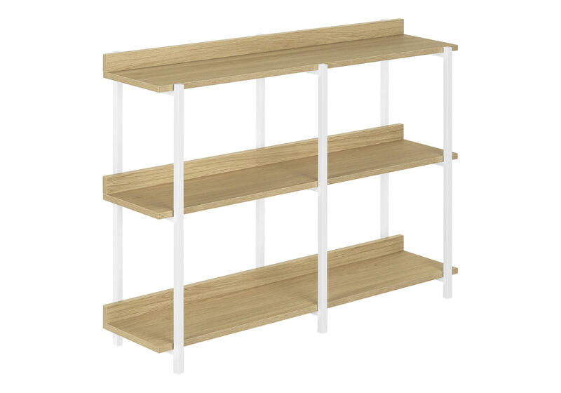 HomeRoots 47" Natural and White Wood and Metal Frame Console Table With Three Shelves image number 3