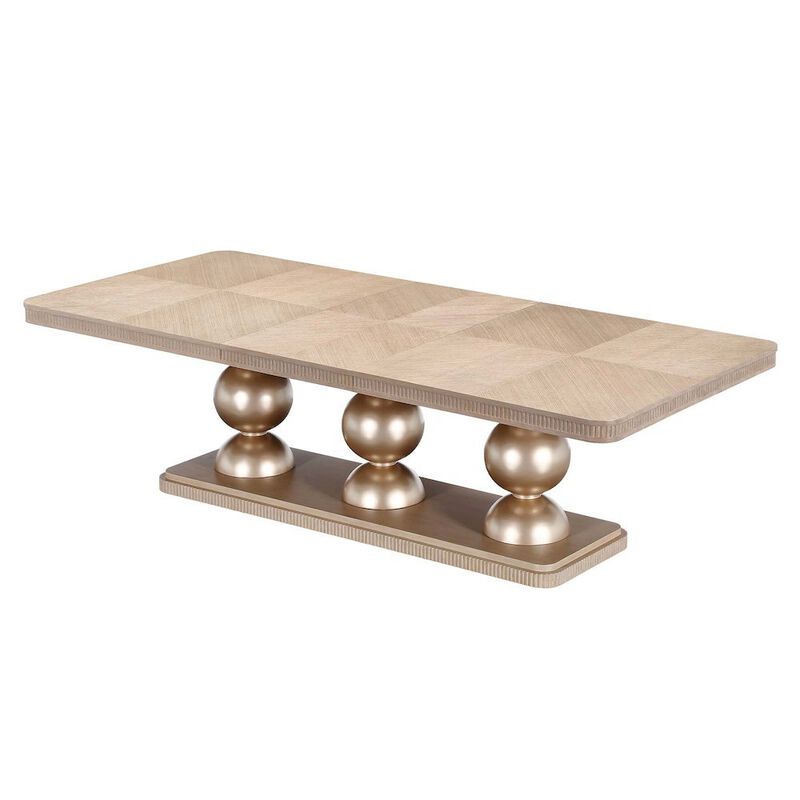 Michael Amini West Kensington Rectangular Dining Table - Sea Salt Caramel image number 5