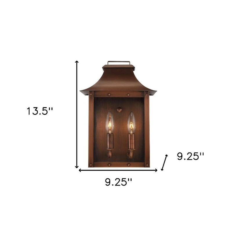 Hivvago Manchester 2-Light Copper Patina Pocket Wall Light