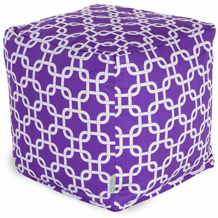 Majestic Home Goods Cube Pouf Links Purple