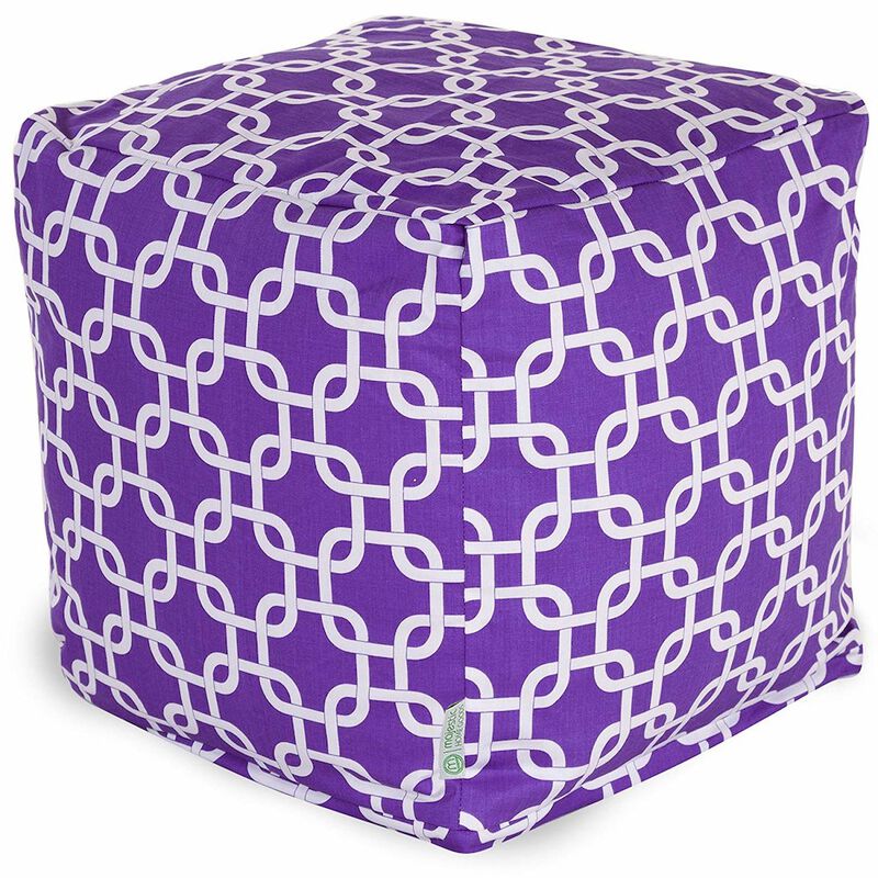 Majestic Home Goods Cube Pouf Links Purple