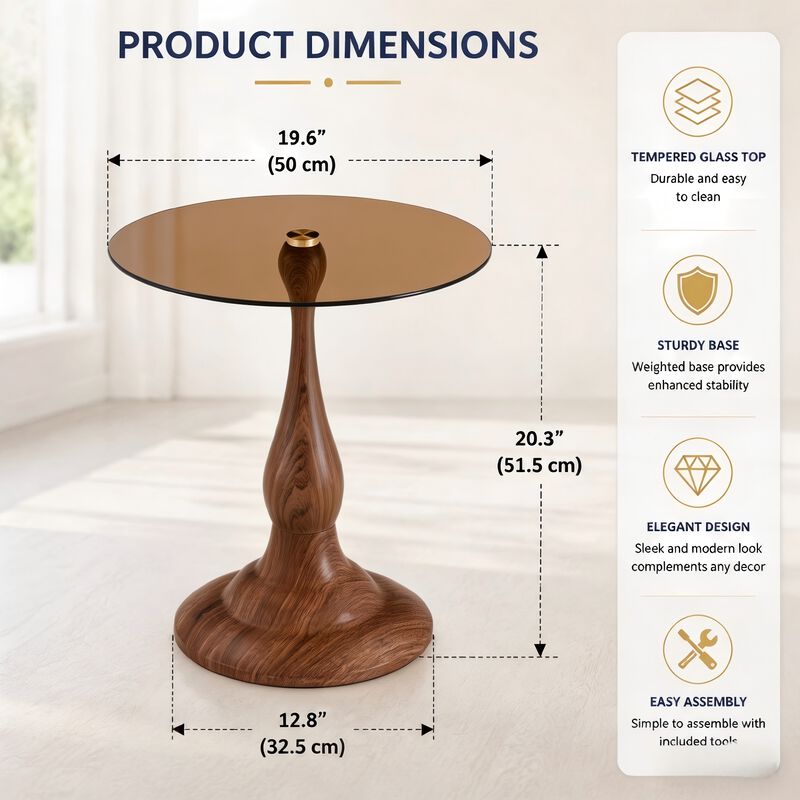 20" Metal Side Table image number 9