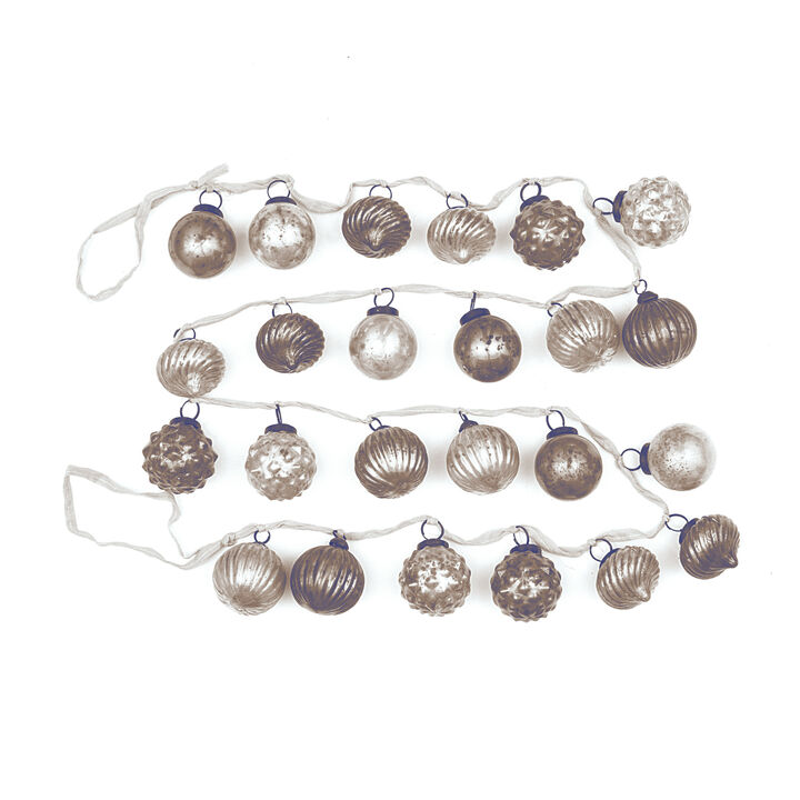 72" Embossed Mercury Glass Ornament Garland