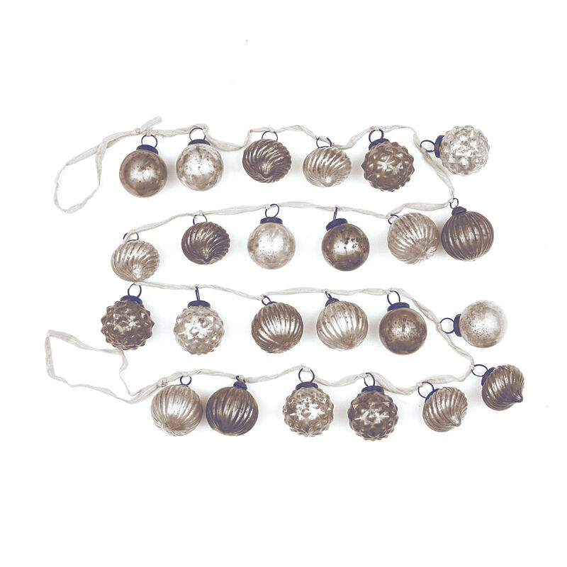 72" Embossed Mercury Glass Ornament Garland image number 0