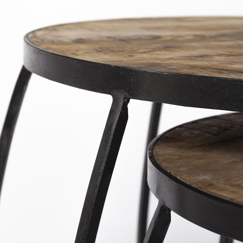 Solid Wood Round Accent Tables &ndash; Elegant Set of Two