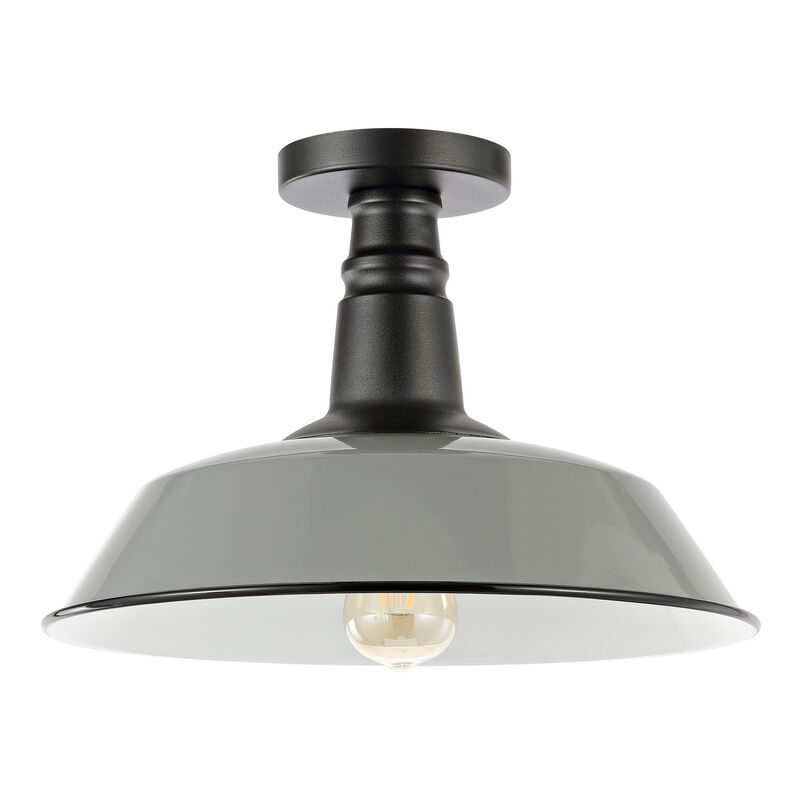 Camila Classic Industrial Indoor/Outdoor Iron LED Semi Flush Mount