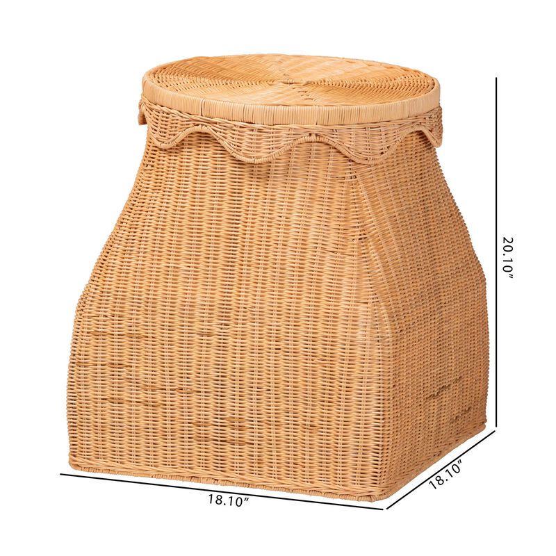 bali & pari Ada Natural Rattan Laundry Hamper - Handwoven Wicker Storage Basket for Laundry Room, Bathroom, or Bedroom Organization image number 7