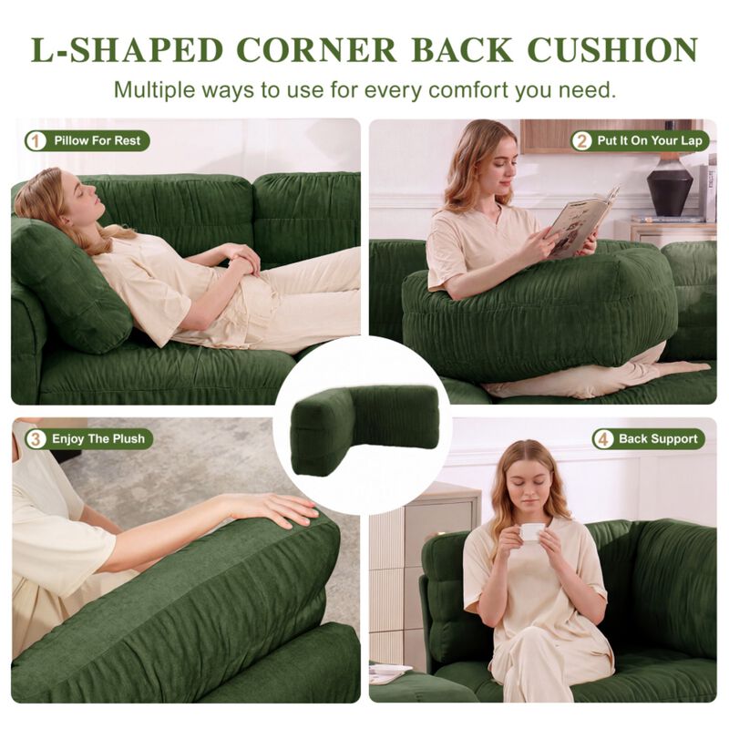 Fukwis Chenille Ruched Modular Sectional Sofa image number 7