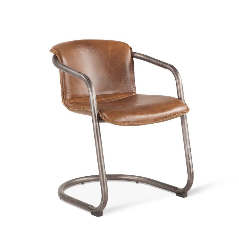 World Interiors Chiavari Leather Dining Chair in Chestnut
