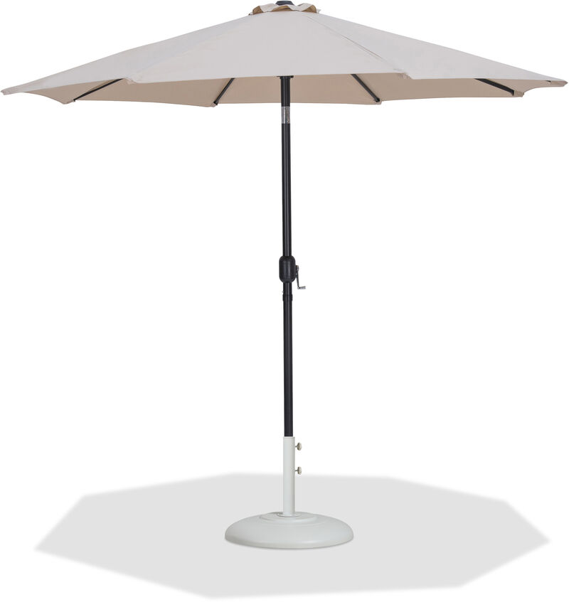 Meridian Furniture Fiji Beige Fabric / Matte White Aluminum Patio Umbrella with Base Sets image number 0