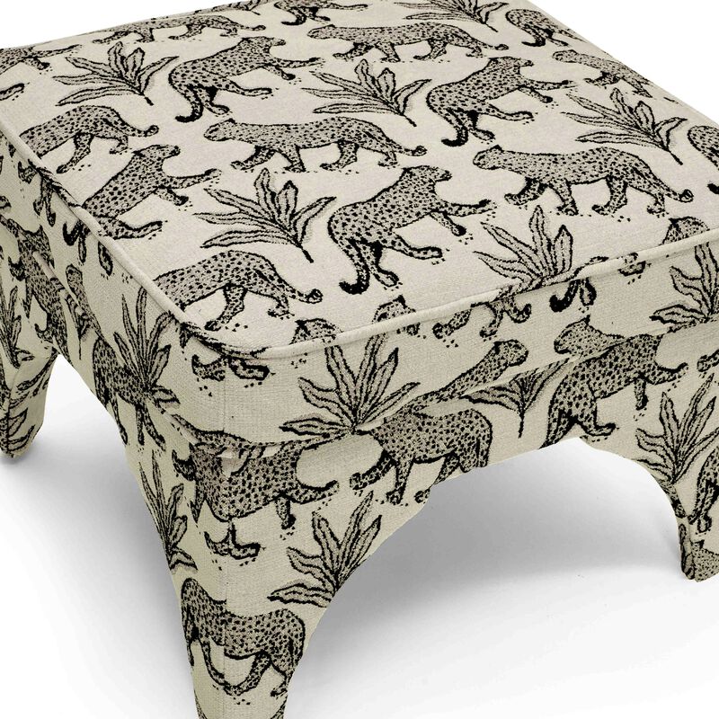 Raji Leopard Jacquard Ottoman image number 3