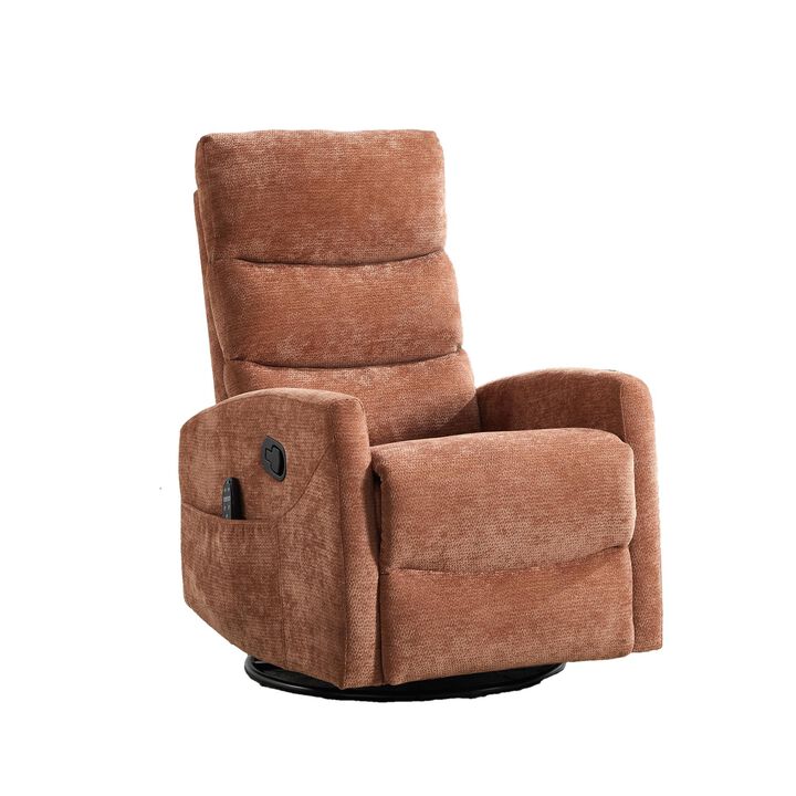 Faux Leather Manual Recliner Chair Swivel Rocker Recliner with Heat & Massage