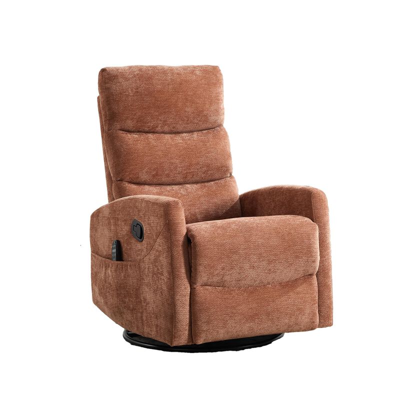Faux Leather Manual Recliner Chair Swivel Rocker Recliner with Heat & Massage image number 0
