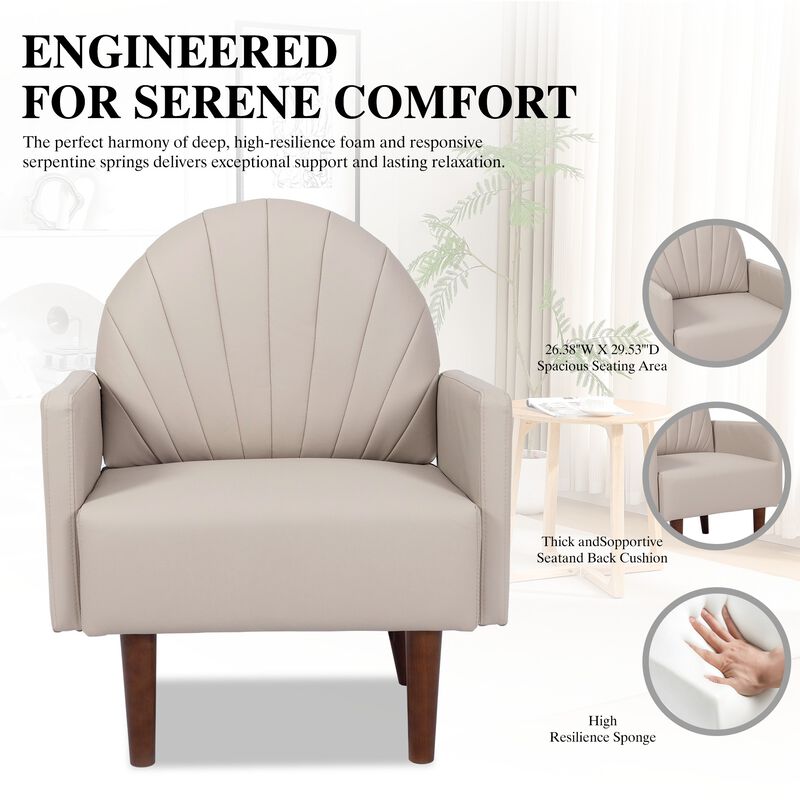 Stebab Pu Leather Accent Chair image number 2