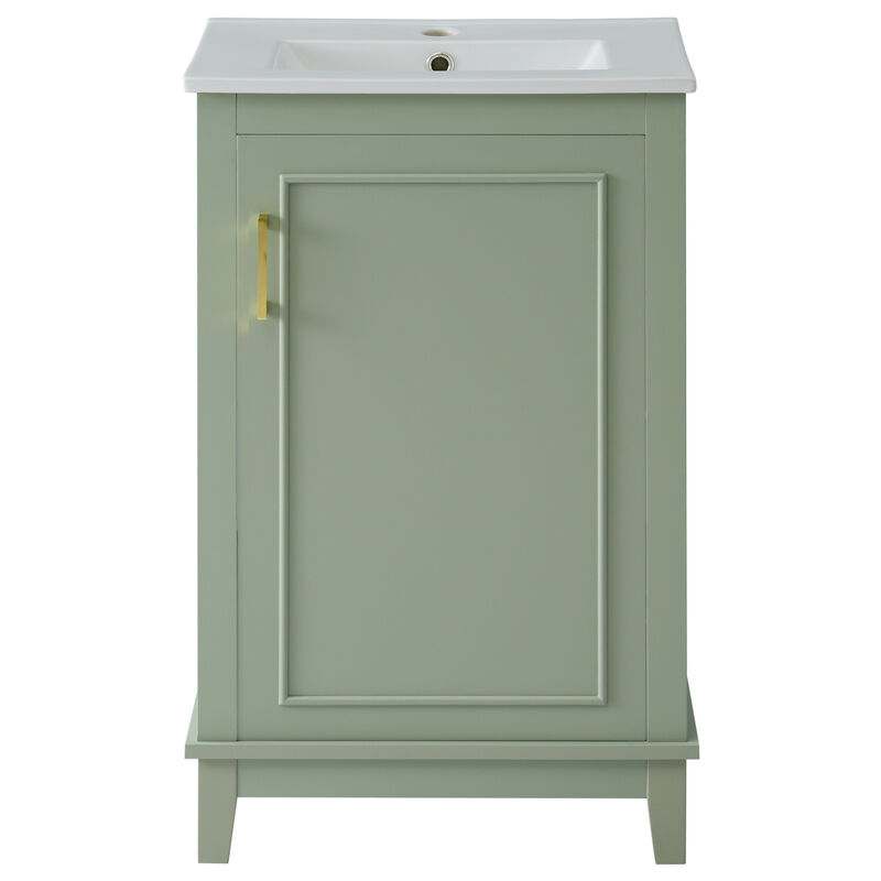 ELEMENT ACE Modern Compact Bathroom Vanity Cabinet with Ceramic Basin and Ample Storage Space image number 0