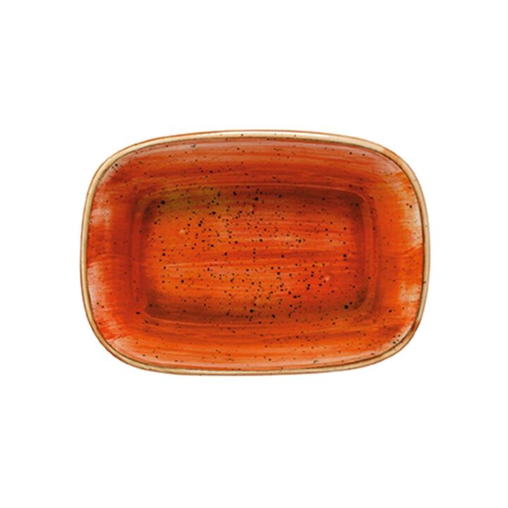 Terracota 5.5" x 4" x h:1.25" 7 oz. Rectangular Terracotta Vitrified Deep Plate (Set of 2)