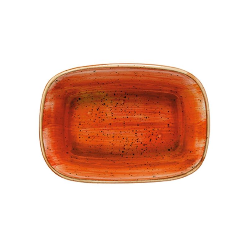 Terracota 5.5" x 4" x h:1.25" 7 oz. Rectangular Terracotta Vitrified Deep Plate (Set of 2) image number 1