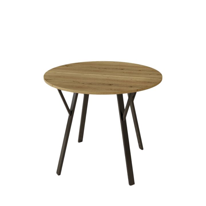 Tufwon 35.43" Round Industrial Dining Table