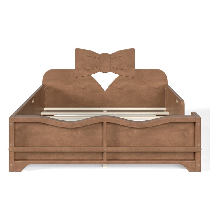 Vufnet Bowknot‑Decorated Headboard Kids Platform Bed