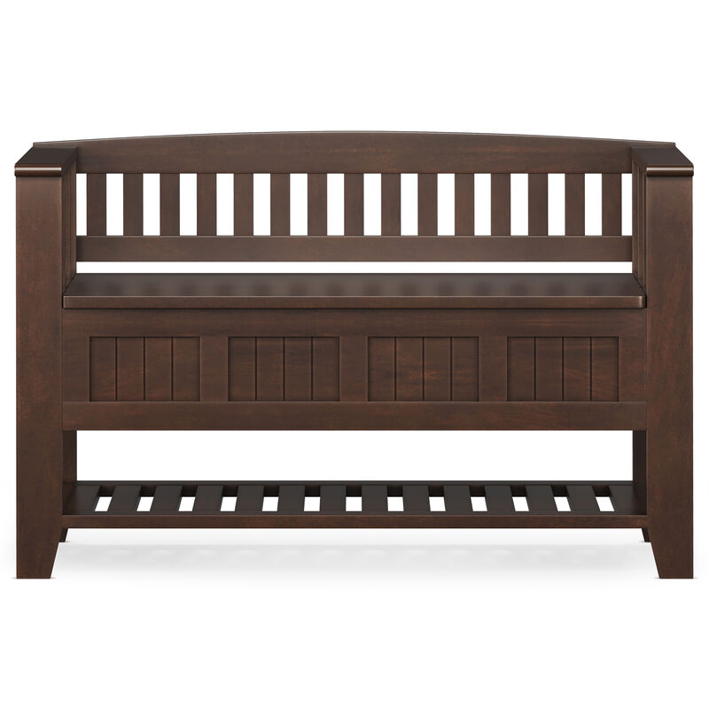 Simpli Home Acadian Entryway Storage Bench with Shelf image number 2