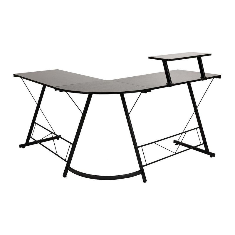 Flash Furniture L-Shaped Desk 71.5" Computer Corner Desk, Black/Black image number 3